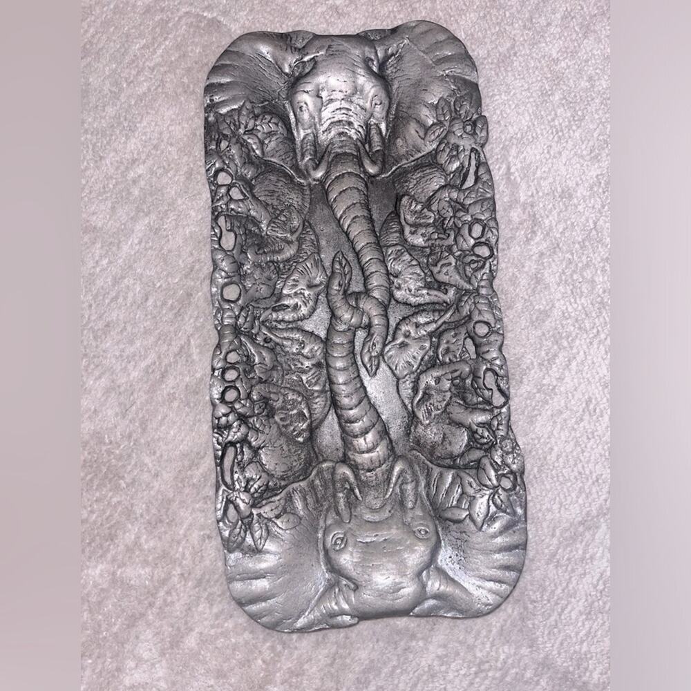 Arthur Court Elephant Head Tusk intertwined Tray 12x6